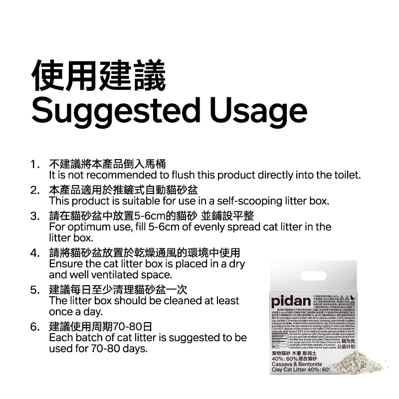 木薯膨潤土40%:60%混合貓砂（4包裝）