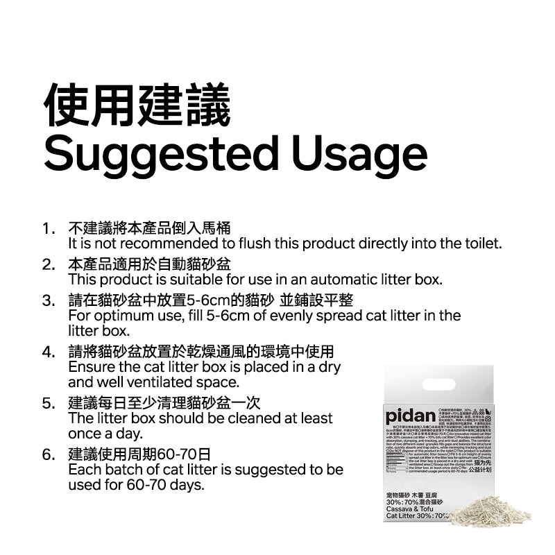 木薯豆腐30%:70%混合貓砂（1包裝）